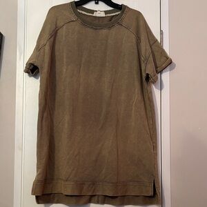 Umgee Women's Short Sleeve Tan Dress